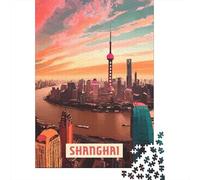 1000 Piece Picture Jigsaw, Shanghai, 38x26cm/1000pcs | For classic jigsaw enjoyment: Adult jigsaw puzzle with 1000 pieces turns free time into a focused activity.