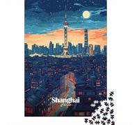 1000 Piece Picture Jigsaw, Shanghai Skyline Night, 38x26cm/1000pcs | For winter days with time to puzzle, this adult jigsaw puzzle with 1000 pieces offers a classic activity for Christmas.