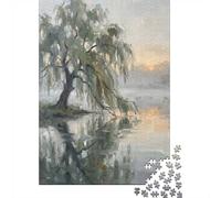 1000 Piece Picture Jigsaw, Weeping Willow by The Water, 52x38cm/1000pcs