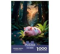 1000 Piece Pig Jigsaw Puzzles for Adults - Challenging Game, Forest Stream Jigsaws, Decoration Birthday Gifts 38x26cm/1000pcs