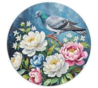 1000 Piece Pigeon Jigsaw Puzzles for Adults & Kids Challenge Toy Family Fun Game Home Decoration Pigeon Peony Jigsaws Birthday Gifts 1000pcs (67.5x67.5cm)