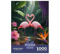 1000 Piece Pink Flamingo Jigsaw Puzzle for Adults - Challenging & Brainteasing, Rainforest Flowers Puzzles, Home Decoration Birthday Gifts 70x50cm/1000pcs