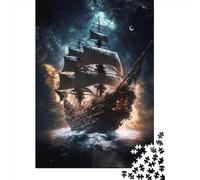 1000 Piece Pirate Ship In Space Jigsaw Puzzle for Adult Teenagers Jigsaw Puzzle For Family Fun & Game Night 1000pcs (38x26cm)