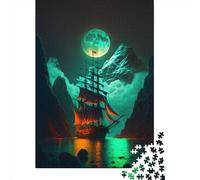 1000 Piece Pirate Ship58 Jigsaw Puzzle for Adult Teenagers Wooden Learning Educational Toys 1000pcs (38x26cm)