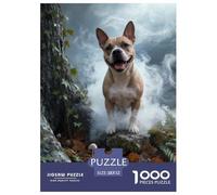 1000 Piece Pit Bull Jigsaw Puzzle for Adults - A Mindful Challenge, Family Game, Misty Tree Trunk Puzzle, Decoration Unique Gift 52x38cm/1000pcs