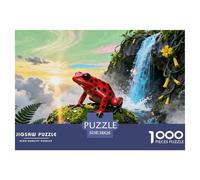 1000 Piece Poison Dart Frog Jigsaw Puzzle for Adults - Cooperative Play & Educational Activity, Waterfall Rocks Puzzles, Decoration Gifts 38x26cm/1000pcs