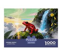 1000 Piece Poison Dart Frog Jigsaw Puzzle for Adults - Cooperative Play & Educational Activity, Waterfall Rocks Puzzles, Decoration Gifts 70x50cm/1000pcs