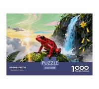 1000 Piece Poison Dart Frog Jigsaw Puzzle for Adults - Stress Relief & Relaxation, Waterfall Rocks Jigsaws, Decoration Gifts 52x38cm/1000pcs