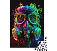 1000 Piece Poison Gas Mask Adult Puzzles Wooden Puzzle for Adults Educational Game Challenge Toy 1000pcs (75x50cm)