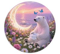 1000 Piece Polar Bear Jigsaw Puzzle for Adults - Family-Friendly Brain Teaser, Sunset Glow Sea of Flowers Puzzle, Decoration Gifts 1000pcs (67.5x67.5cm)