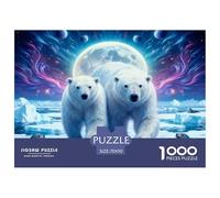 1000 Piece Polar Bear Jigsaw Puzzle for Adults Kids - Challenging & Brainteasing, Planet Ice Snow Puzzle, Home Decoration Unique Gift 70x50cm/1000pcs