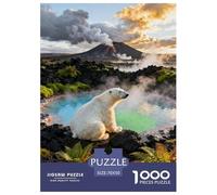 1000 Piece Polar Bear Jigsaw Puzzle for Adults & Kids - Family Fun, Educational Toys, Volcano Hot Spring Jigsaws, Home Decoration Gifts 70x50cm/1000pcs