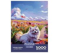 1000 Piece Pomeranian Game Puzzle for Adults Gifts Fun Challenging Home Decoration Brainteasing Cute Dog Jigsaw Puzzle for Women Men Adult 38x26cm/1000pcs