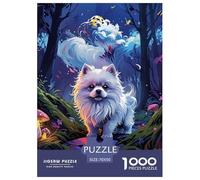 1000 Piece Pomeranian Jigsaw Puzzles Great Gift for Adults Challenging Games Home Decoration Cute Dog Jigsaw Puzzle for Women Men Adult 70x50cm/1000pcs