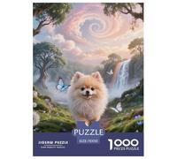 1000 Piece Pomeranian Jigsaw Puzzles Great Gift for Adults Family Challenging Toys Home Decoration Cute Dog Jigsaw Puzzle for Women Men Adult 70x50cm/1000pcs