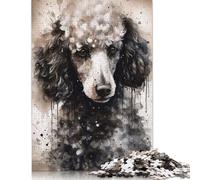 1000 Piece Poodle Dog Black Ink Jigsaw Puzzles for Adult Puzzle Jigsaws for Adults Age 14+ 1000pcs (75x50cm)