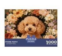 1000 Piece Poodle Jigsaw Puzzle for Adults Kids - Family Fun, Family Happy Game, Various Flowers Jigsaws, Home Decoration Unique Gift 38x26cm/1000pcs
