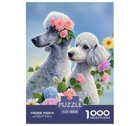 1000 Piece Poodle Jigsaw Puzzles for Adults Kids Challenging Game Educational Toy Decoration Two Poodles Jigsaws Gifts 38x26cm/1000pcs