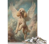 1000 Piece Poodle with Angel Wings Loving Companion Memorial Print Jigsaw Puzzle for Adult Teenagers Wooden Puzzles for Adults Family Puzzle Game 1000pcs (75x50cm)