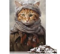 1000 Piece Portrait of An Orange Cat Puzzles for Adults & Wooden Puzzles Educational Puzzle Family Game 1000pcs (75x50cm)