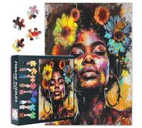 1000 Piece Portraits of African Women Jigsaw Puzzle for Adults - Abstract Flower Lady - Challenging Puzzle Perfect for Game Nights - Unique and Difficult - 27.5" x 19.6"