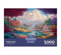 1000 Piece Primitive Forest Secret Scenery Game Puzzle for Adults Gifts Fun Challenging Home Decoration Brainteasing Cloudy Foothill Realm Jigsaw Puzzle for Women Men Adult 70x50cm/1000pcs