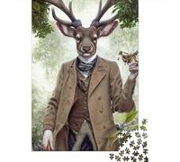 1000 Piece Professor Stag Square Jigsaw Puzzles for Adults, Paper Puzzles Learning Educational Toy 38x26cm/1000pcs
