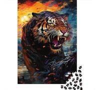 1000 Piece Psychedelic Animal Tiger Jigsaw Puzzles for Adults Paper Puzzle Jigsaws for Adults For Family Fun & Game Night 1000pcs (38x26cm)