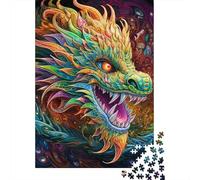 1000 Piece Psychedelic Art Dragon Jigsaw Puzzles for Adults Wooden Puzzles for Teenagers Gifts Unique Home Decor And Gifts 1000pcs (38x26cm)