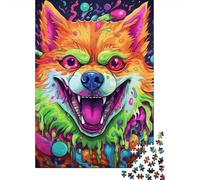 1000 Piece Psychedelic Corgi Jigsaw Puzzle for Adult Teenagers Paper Puzzle Christmas Eve Gifts 1000pcs (38x26cm)