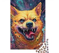 1000 Piece Psychedelic Corgi Jigsaw Puzzles for Adult Teenagers Wooden Puzzles For Family Fun & Game Night 1000pcs (38x26cm)