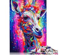 1000 Piece Psychedelic Giraffe Puzzles For Adults Paper Puzzles Brain Teaser Puzzles For Children 38x26cm/1000pcs
