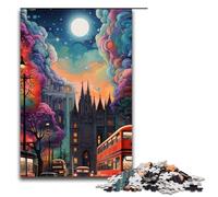 1000 Piece Psychedelic London at Night Puzzles Gifts Jigsaw Puzzles for Adults Christmas Wishlist with Santa Claus for Teenager Age 14 Up 1000 PCS(75x50cm)