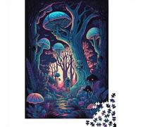 1000 Piece Psychedelic Mushroom Fores3 Puzzles for Adults Wooden Puzzles Educational Game for Children As A 1000pcs (75x50cm)
