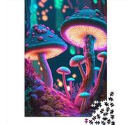 1000 Piece Psychedelic Mushrooms Adult Puzzles Wooden Puzzle for Adults Educational Game Challenge Toy 1000pcs (75x50cm)