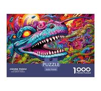 1000 Piece Psychedelic Nile Crocodile Puzzles for Adults Wooden Puzzles Educational Game for Children As A 1000pcs (75x50cm)