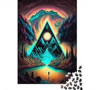 1000 Piece Psychedelic1 Creative Square Jigsaw Puzzles for Adults & Wooden Puzzles Educational Toys 1000pcs (75x50cm)