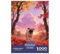 1000 Piece Pug Jigsaw Puzzle for Adults - Family Fun, Family Happy Game, Autumn Woods Jigsaws, Decoration Gifts 38x26cm/1000pcs