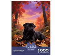 1000 Piece Pug Jigsaw Puzzle for Adults - Family Fun, Family Happy Game, Late Autumn Forest Jigsaws, Home Decoration Unique Gift 70x50cm/1000pcs