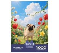 1000 Piece Pug Jigsaw Puzzle for Adults - Family Fun, Family Happy Game, Spring Garden Jigsaws, Decoration Gifts 38x26cm/1000pcs
