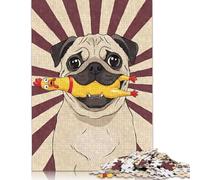 1000 Piece Pug with Rubber Chicken Art Jigsaw Puzzles for Adult Teenagers Wood Puzzles for Adults& Teenagers Age 12 Years Up 1000pcs (75x50cm)