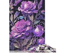 1000 Piece Purple Rose Jigsaw Puzzles for Adult Teenagers Paper Puzzle Jigsaws for Adults Jigsaw Puzzles for Adults 38x26cm/1000pcs