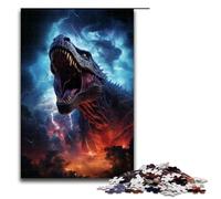 1000 Piece Puzzle A Cosmic Tyrannosaurus Rex Jigsaw for Adults Wooden Jigsaw Challenging Game 1000 PCS(75x50cm)