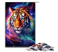 1000 Piece Puzzle A Tiger Emerging from The Light Jigsaw for Adults Wood Jigsaw Great Gifts for Christmas 75x50cm