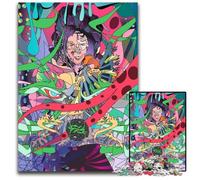 1000 Piece Puzzle Abstract Digital Art with Female Figure Wooden Jigsaw Puzzles Perfect for Christmas Halloween Easter New Year 1000 PCS(75x50cm)