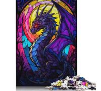 1000 Piece Puzzle Abstract Skeleton Dragon Jigsaw Puzzles for Adults Woodenboard Puzzles Best Gift for Adults And 1000pcs (75x50cm)