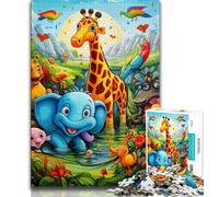 1000 Piece Puzzle African Animals Jigsaws Puzzles 1000 Pieces for Adults Gifts,Decompressing Intellectual Educational Toy Great Gifts And Toys (38x26cm)