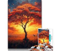1000 Piece Puzzle African Grasslands Jigsaws Puzzles 1000 Pieces for Adults Gifts,Stress Reliever Difficult Challenge Enhance Love between Couples 50x75cm