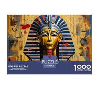 1000 Piece 。 Puzzle Age 15+ for Adults Pharaoh - Premium with Extra Fun Challenges - Whimsical Ancient Egypt Puzzle - Perfect for Relaxation - Creativity & Gift Giving 38x26cm/1000pcs