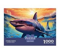 1000 Piece 。 Puzzle Age 15+ for Adults Sharks - Premium with Extra Fun Challenges - Whimsical Tropical Rain Forest Puzzle - Perfect for Relaxation - Creativity & Gift Giving 70x50cm/1000pcs